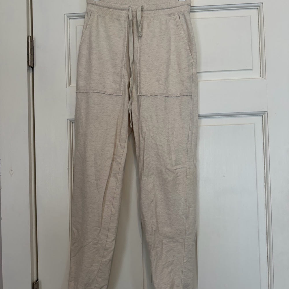 Aerie High Waisted Knit Lounge Pants - Light Beige Loggers